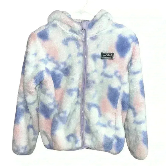Eddie Bauer Girls Tie Dye Print Fleece Jacket - Picture 3 of 7